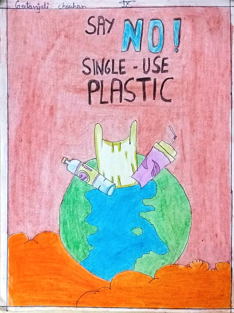 Poster on say no to single use plastic – India NCC